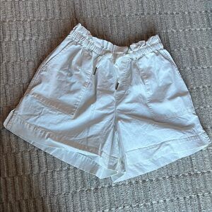 Varley High Waist White Shorts